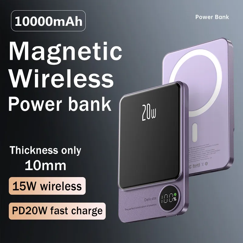 Tanie Nowy 10000mAh Macsafe Powerbank magnetyczny bank mocy bezprzewodowa ładowarka do iphone 14