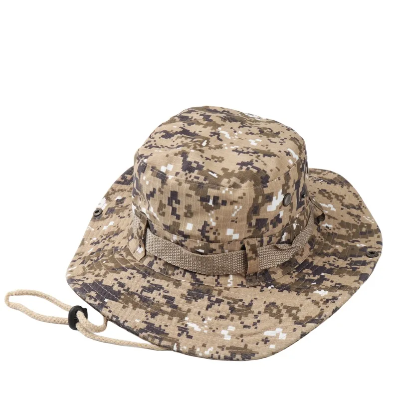 Camouflage hat Outdoor large overhang shade fisherman hat American casual breathable sun fishing jungle basin sun hat sun protection hat fisherman hat