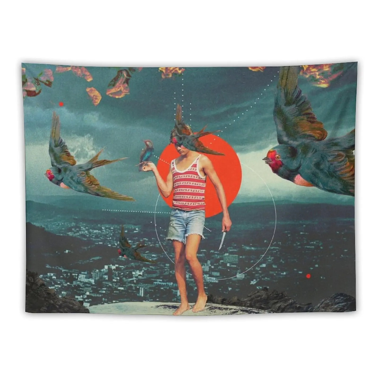 

The Boy and the Birds Tapestry Decoration Wall Room Decor Aesthetic Tapestry