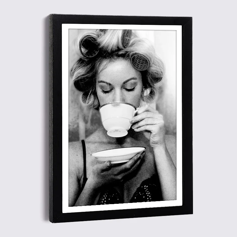 

Nordic Sexy Woman Canvas Painting Photo Frames 5" 7" 8" Black Picture Frame Modern Art Luxury Photo Wall Home Decor Wooden Frame