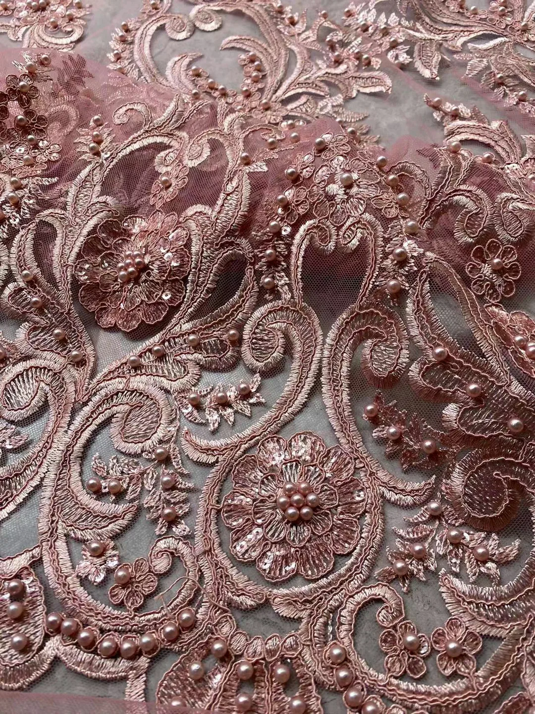 

Изысканная ткань с бусинами ручной вышивки/ткань для свадебного платья, африканская кружевная ткань с вышивкой, предназначенная для вечернего платья