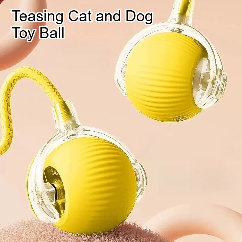 Durable Pet Toys for Dogs And Cats - Teaser Ball with Rope Jumping Ball Thud Toy