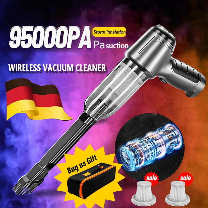 95000Pa Wireless Car Vacuum Cleaner Handheld Cleaning Machine Portable