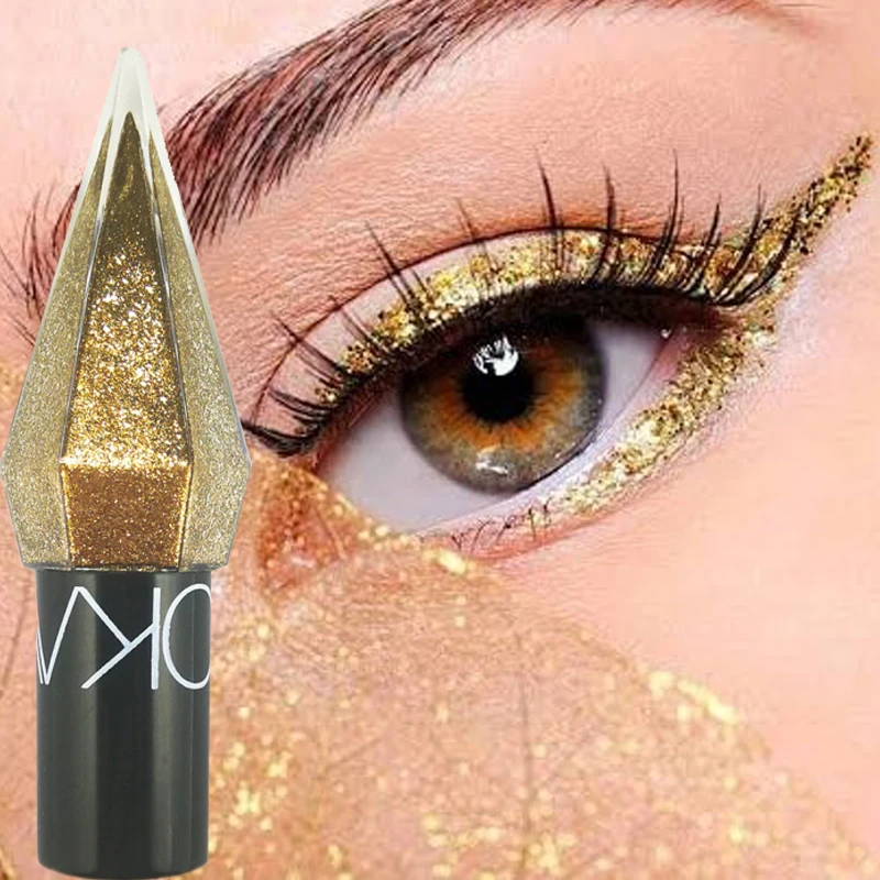 

Diamond Shiny Eye Liners Eyeshadow Waterproof Silver Rose Gold Color Glitter Sequins Eyeliner Eye Shadow Makeup Beauty Cosmetics