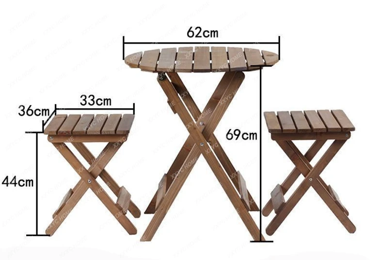 

Balcony Tea Table and Chair Dining Table Living Room Outdoor Solid Wood Table and Chair Courtyard