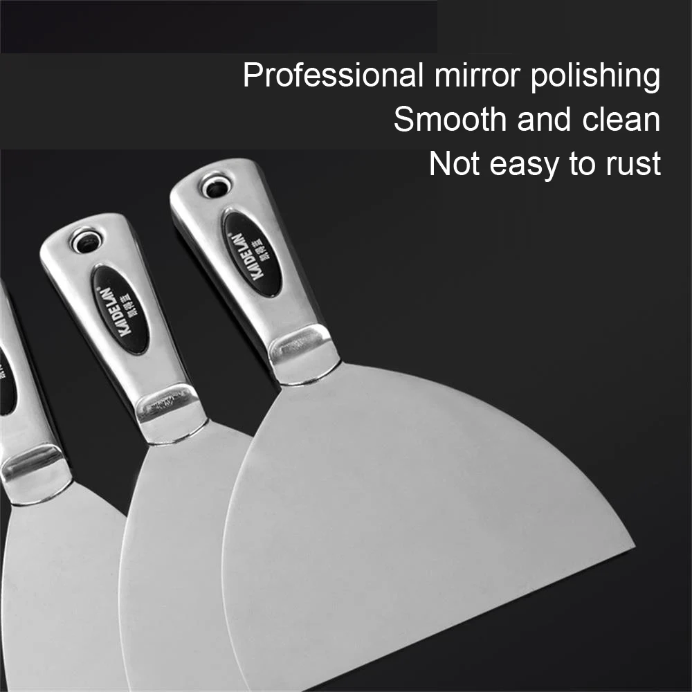 Stainless Steel Integrated Putty Knife Drywall Skimming Blade Smoothing Painting Finishing Filling Spatula Plastering Tools