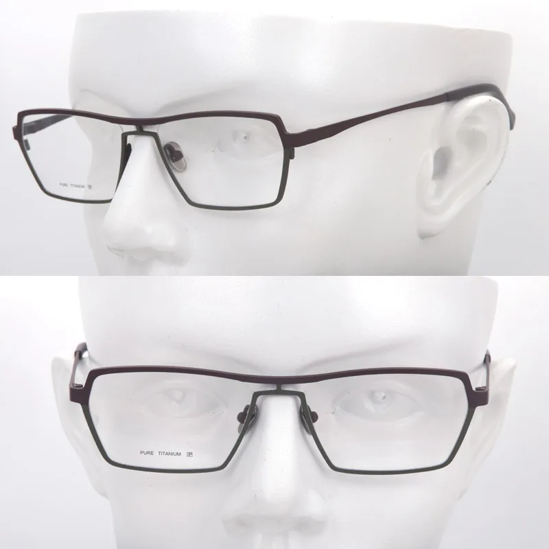 Muzz Unisex Full Rim Polygon Square Brow Line Titanium Eyeglasses