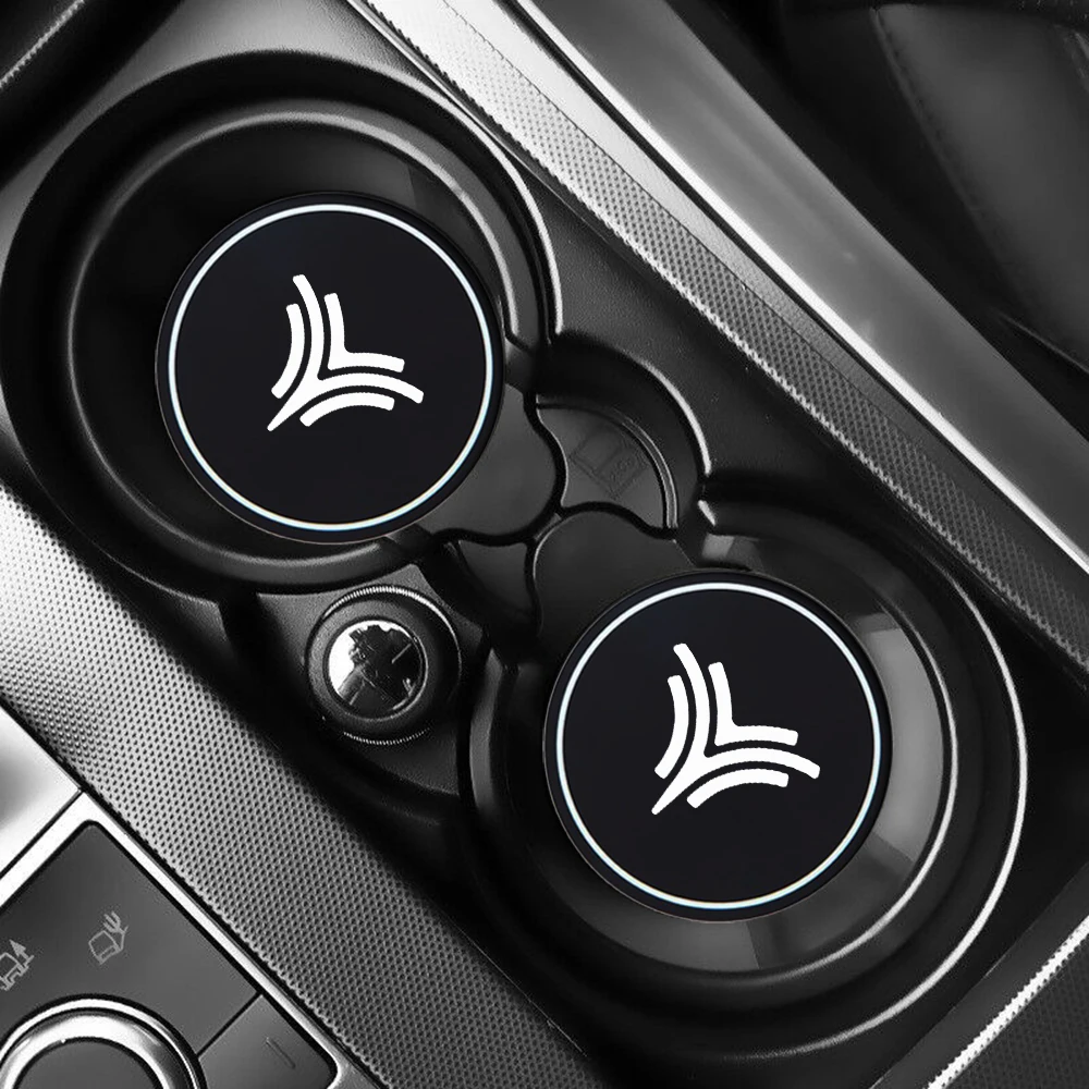 2PCS Car Cup Holder Mat Leather Water Coaster Decoration For NETA V Nezha U Nezha NO1 Car Styling Accessories