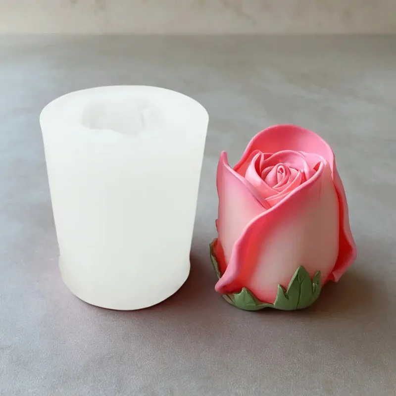 장미 모양의 실리콘 캔들 몰드, DIY 아로마테라피 캔들, 레진 공예, 비누, 시멘트 장식, 홈 데코레이션용