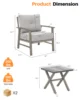 SeeHill Aluminum Patio Furniture Set, 3 Piece Outdoor Patio Bistro Set Conversation Set with Cushions for Porch, Lawn, Limed Oak 2