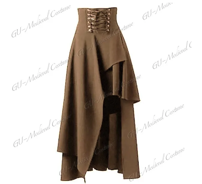 

Medieval Cosplay Renaissance Gothic Steampunk Clothes Viking Pirate Costumes Halloween Carnival Vintage Dress Up Hem Maxi Skirt