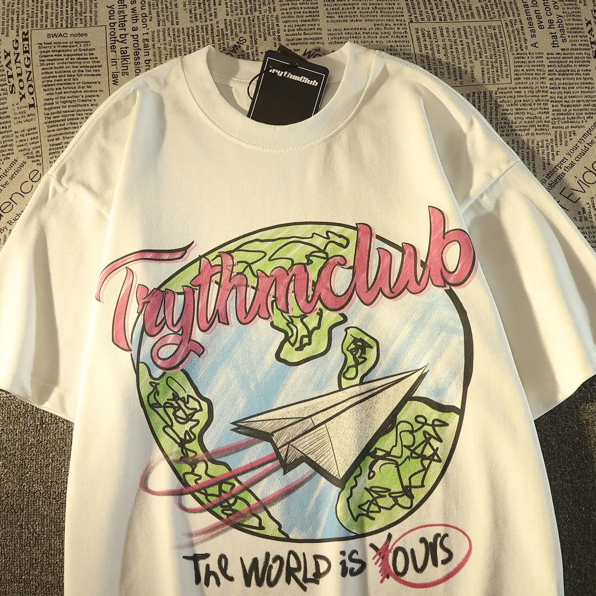 

Tide brand retro all match cotton short sleeved t shirt men summer trend casual half sleeved T-shirt y2k top men clothing shirt