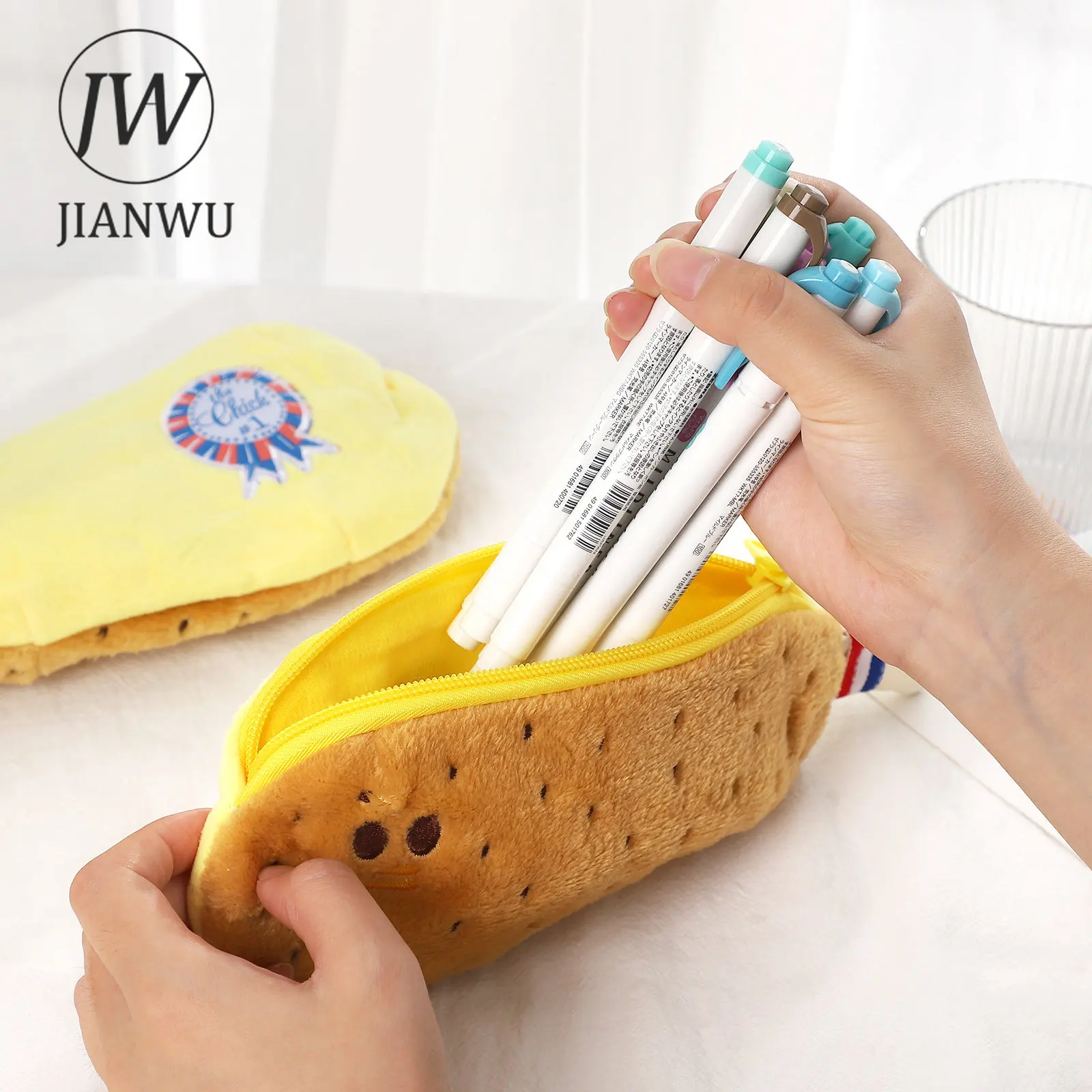 JIANWU Creative Simulated Salted Fish Pencil Case Large Capacity Pencils  Pouch Bag Funny School Pencil Cases Stationery Supplies - JianWu Official  Store