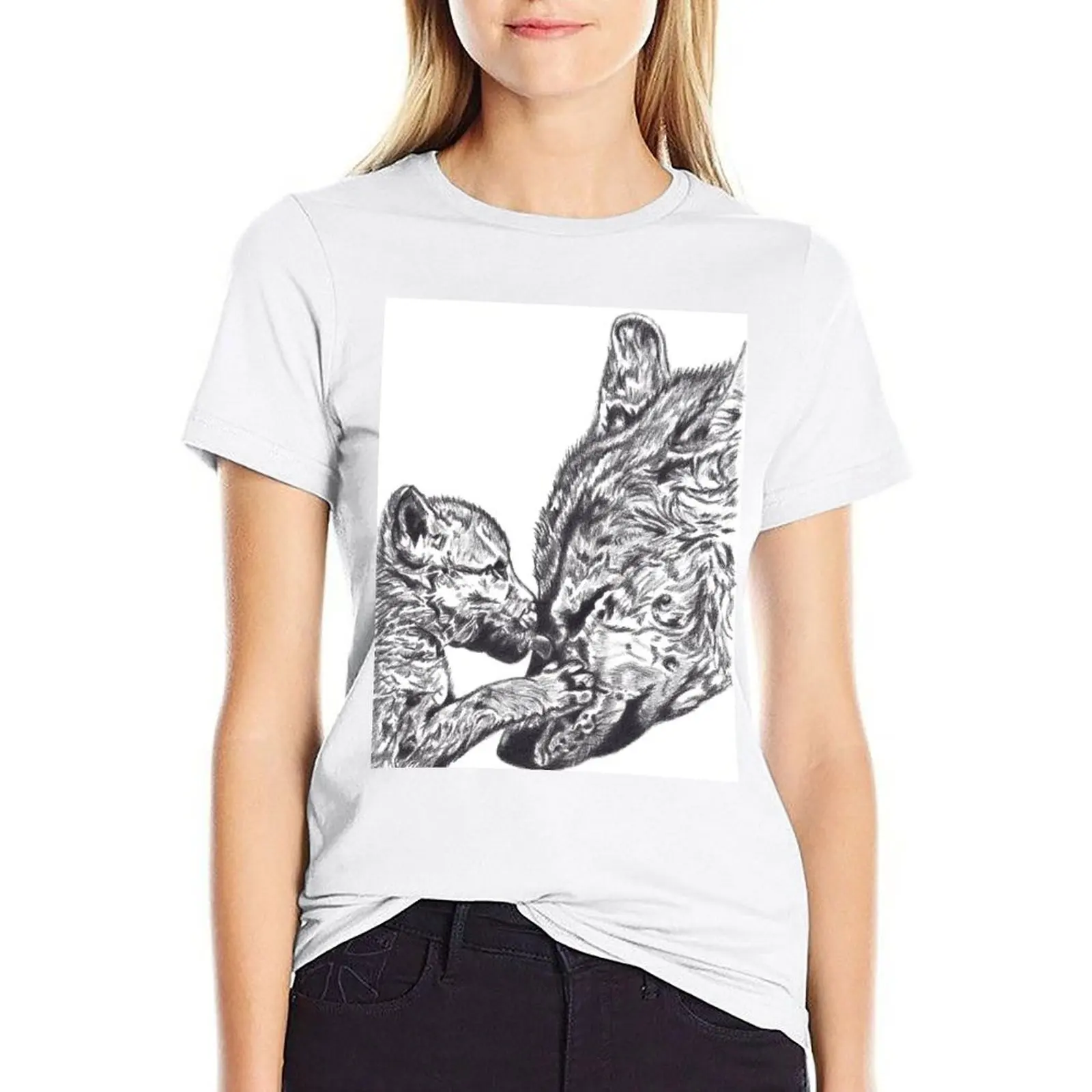 

Wolf Kiss T-shirt summer tops tops vintage clothes Top Women