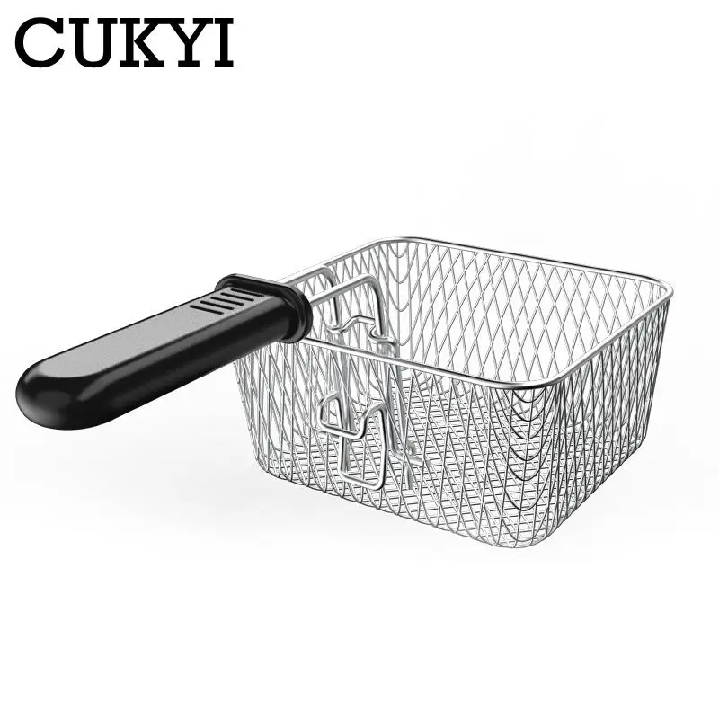 110V/220V Constant Temperature Electric Fryer 2.5L Stainless Steel Fryer Fritter Machine Overheating protection Temp adjust knob