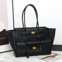 Sac fourre-tout de banlieue de luxe de grande capacité, texture à la mode et avancée, sac à main en cuir souple et généreux résistant à l'usure 2
