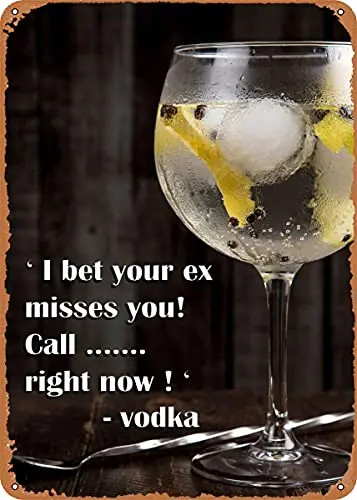 

Vodka Poster Vintage Look Metal Sign Patent Art Prints Retro Gift 8x12 Inch