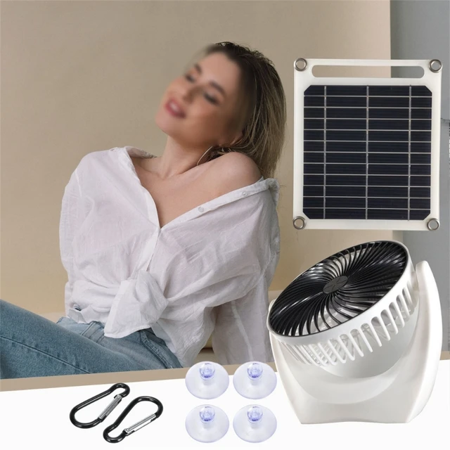 Mini-Ventilator mit Solarpanel-Antrieb, tragbarer 6-W-Gewächshaus-Solar- Abluftventilator für Hunde- und Hühnerstall im Büro im - AliExpress