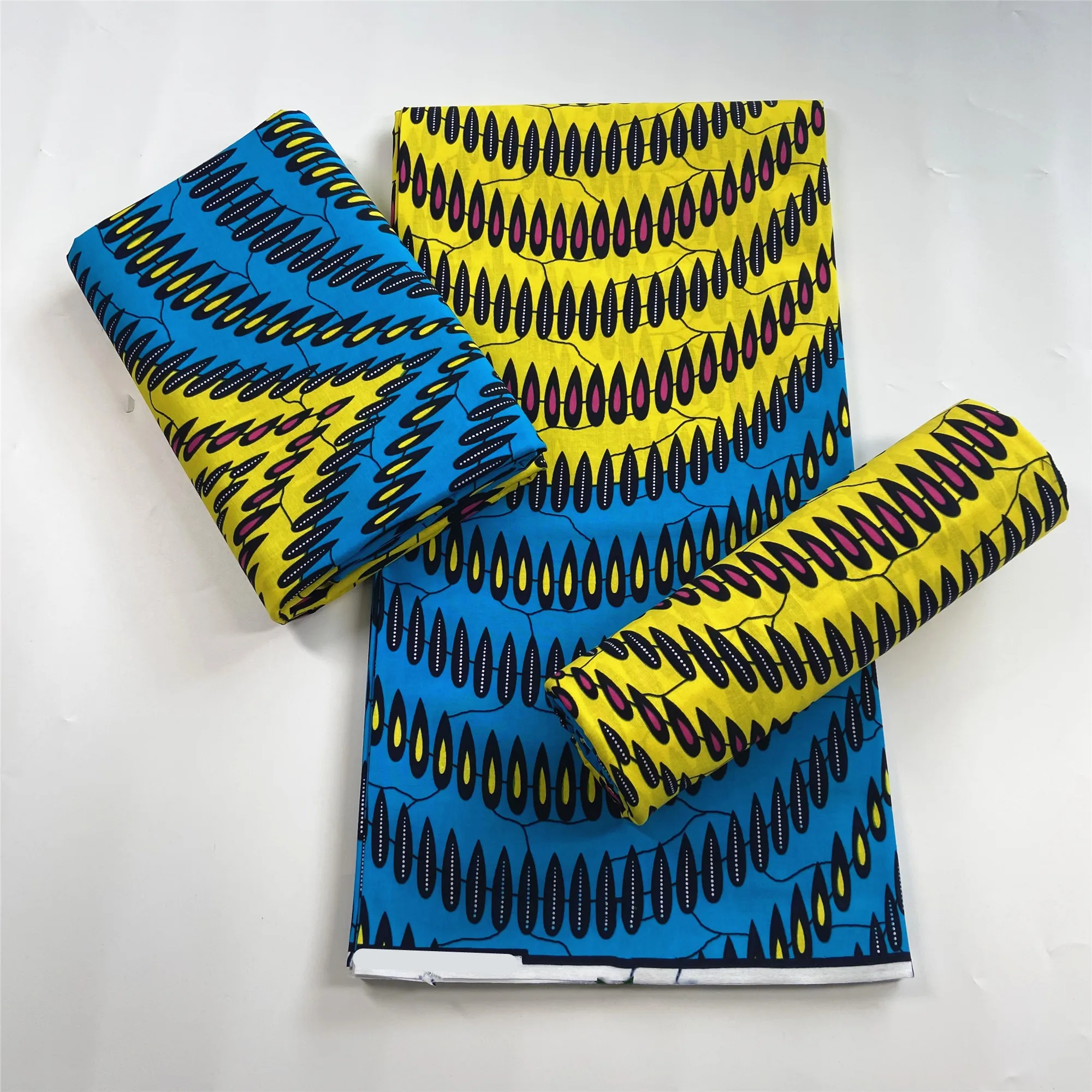 

High Quality Nigerian African Wax Print Fabrics 100% Cotton Print Wrap Batik Ankara Pagne Wax Material 6yards for Sewing X626-3