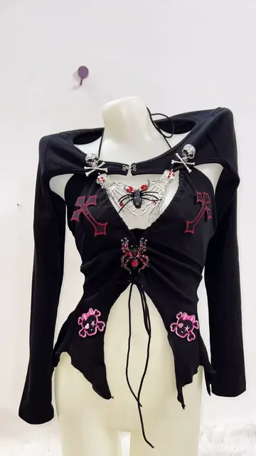 Gothic Halter Neck Skull Top and Shrug 5
