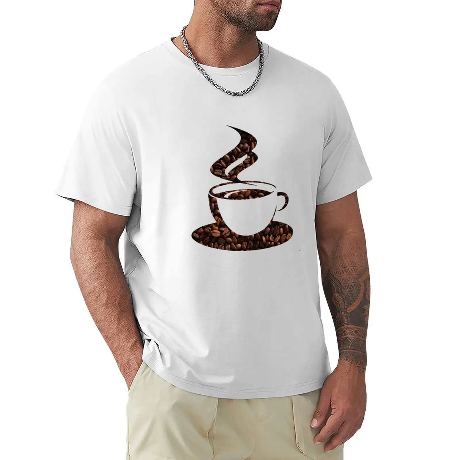 

Coffee T-shirt customs new edition plain white t shirts men