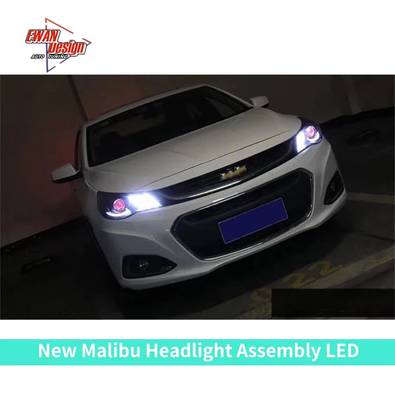 Mustang Style Headlight Assembly Mustang Style Daytime Running Lights Dual Light Lens LED Streamer For 2016 2018 Malibu