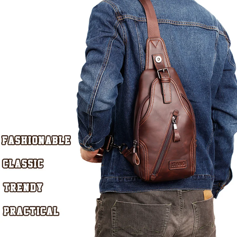 Classic 2318 Avenue Sling Bag Mens Chest Bags Real Cowhide
