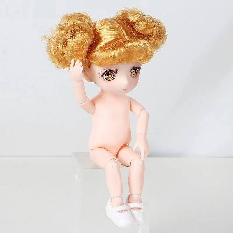 

17cm mini bjd doll movable joints colorful eyes toys 1/10 gifts DIY doll for girls