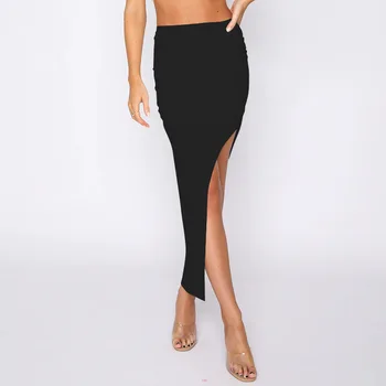 Women INS Fashion Asymmetrical Folds Skirt Female Wrap Hip Sexy Slim Pencil Skirts Summer Ladies Vintage Pleats Irregular Skirt