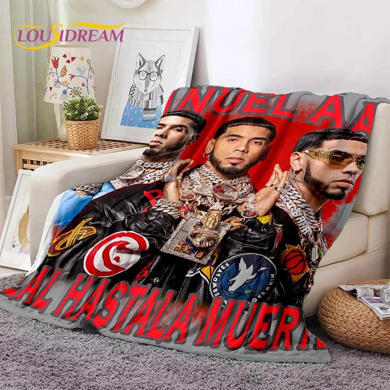 Rapper Singer Free Anuel AA Hip Hop Blanket,Soft Throw Blanket for Home Bedroom Bed Sofa Picnic Travel Office Cover Blanket Kids 4