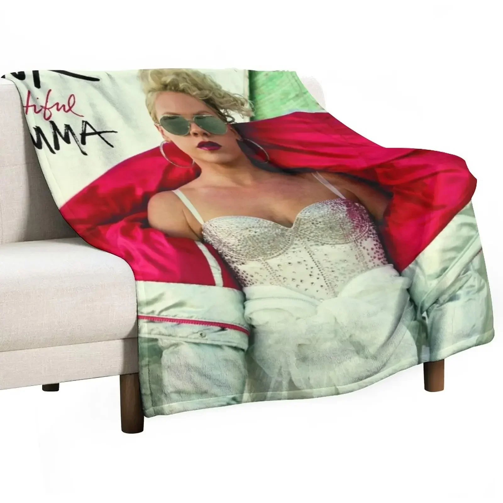 

Beautiful Trauma Pink World Tour 2019 Throw Blanket Soft Big Hairy Warm Designers Blankets