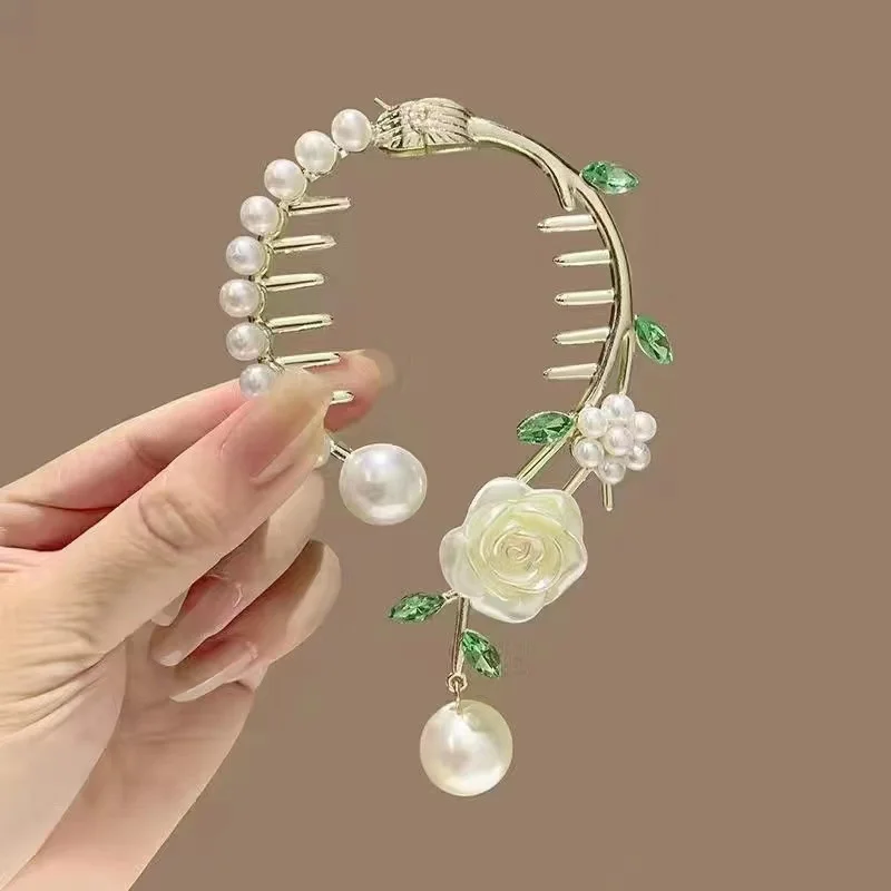 Damen-Haarspange mit Quasten und Strasssteinen, exquisiter Glitzer-Maruko-Stirnband, Haarspange, 2025, Valentinstagsgeschenk für Freundin, Ehefrau – Detail 12