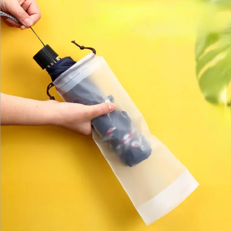 5pcs Transparent Waterproof Umbrella Storage Bag Portable Reusable Drawstring Bag Home Storage Organizer Umbrella Accessories umbrella storage bag