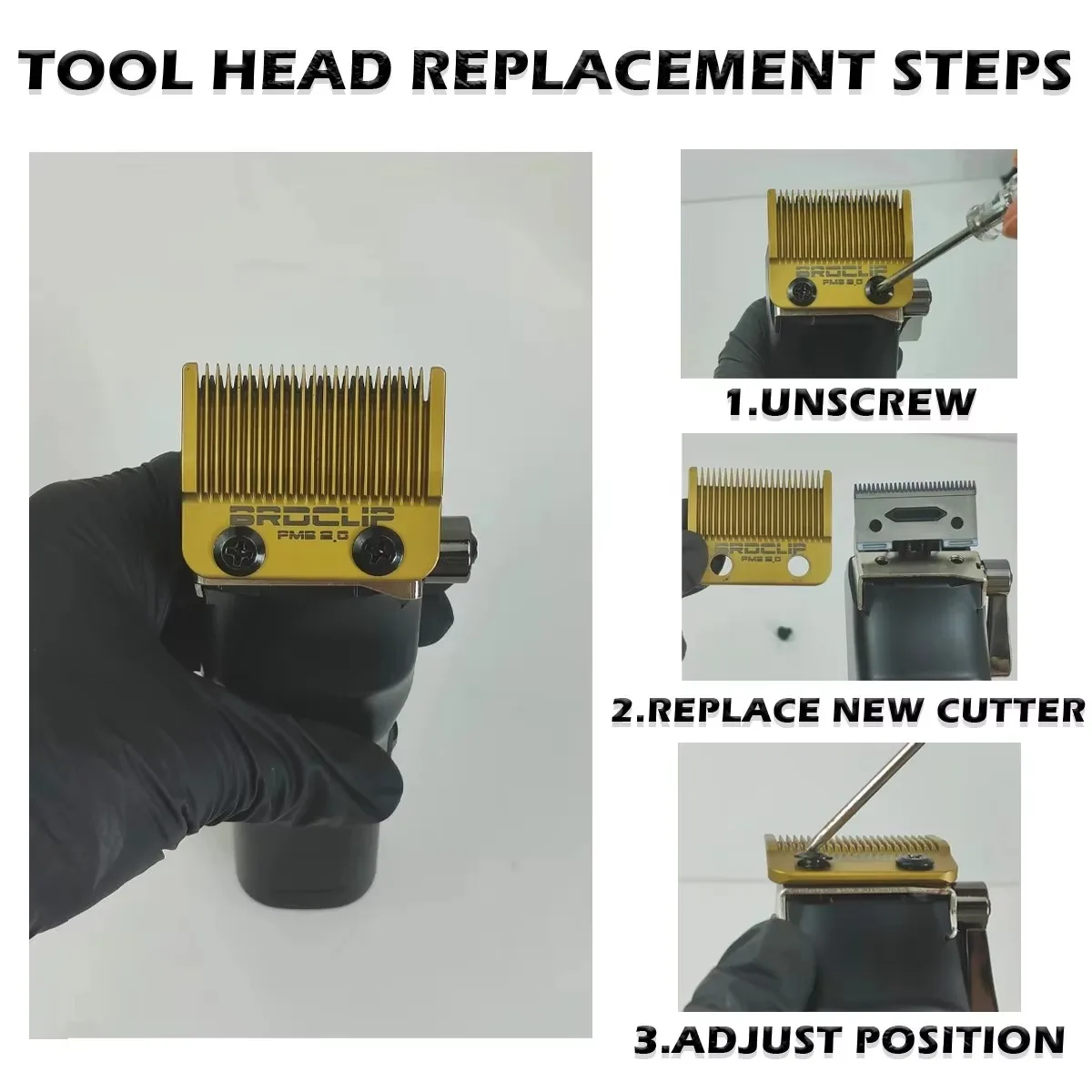 KM-2296 V003 DLC Wedge Fade Blades Replacement Cutter Head Hair Clipper Ultra Thin Blade Trimmer for Madeshow M5(F) M10 R66 R77F 6