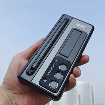 Étui de Protection à charnière antichoc pour Samsung Galaxy Z Fold 7 6 5 4 5G, avec support de stylo tactile, Film de Protection en verre trempé