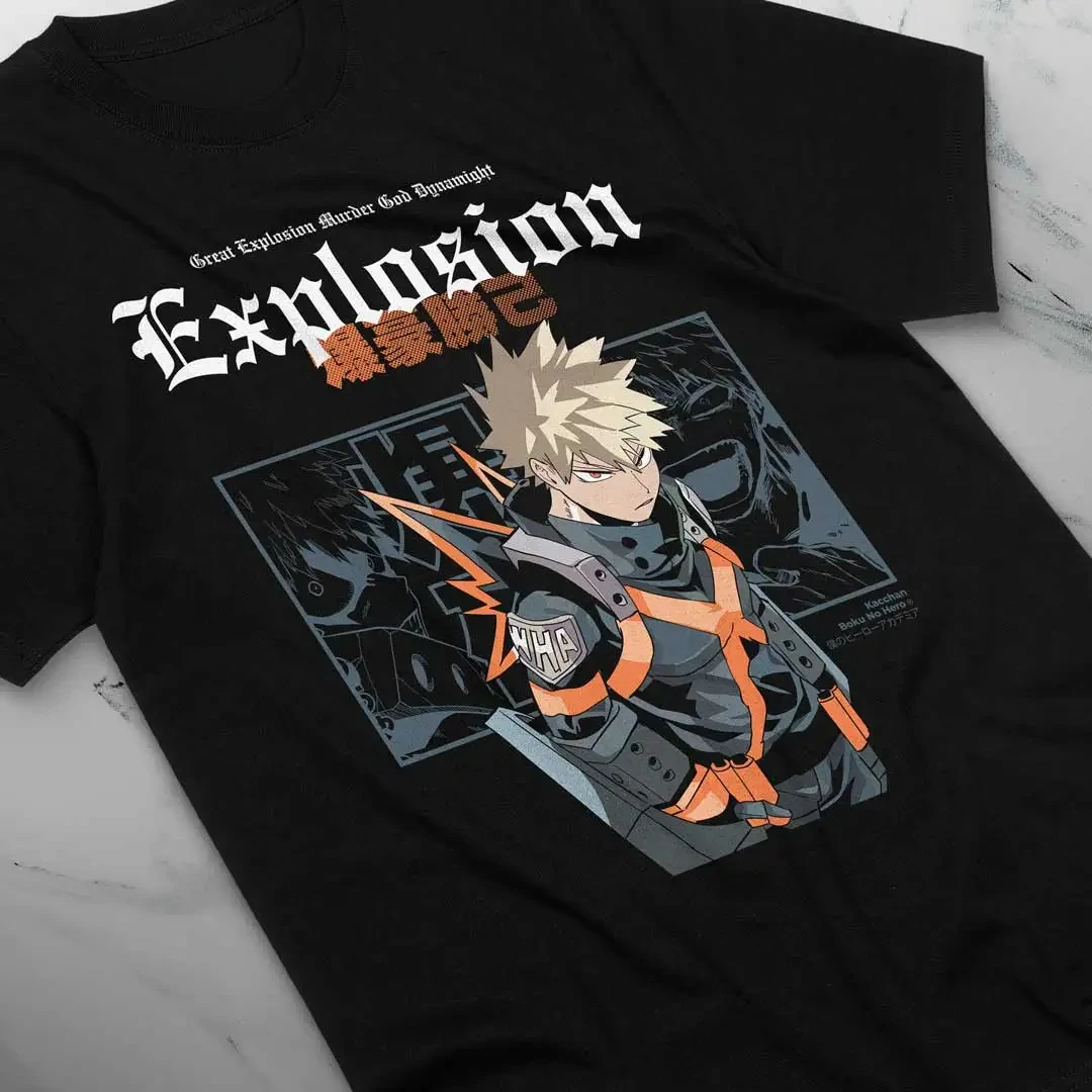 Katsuki Bakugo T-Shirt Manga Hero Anime Gift Tshirt Tee All Sizes Graphic T Shirts Oversized T Shirt Women's Clothing