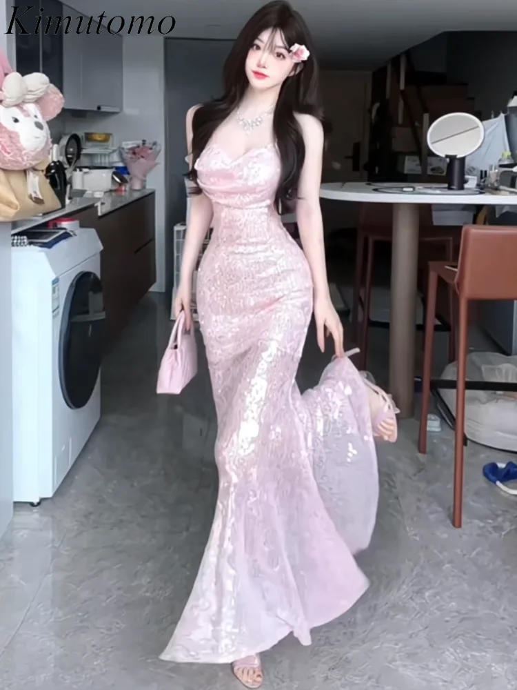 

Kimutomo тяжелая промышленность блестящее платье рыбий хвост чистый дизайн ветер без рукавов вечерние платья в стиле знаменитостей вечерние платья