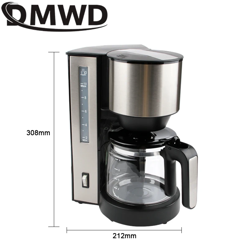 DMWD American Coffee Machine Automatic Drip Coffee Maker Teapot Insulated Brewing Machine Multifunctional Tea Maker 1.25L