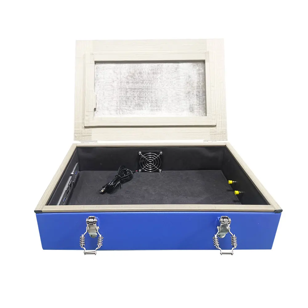 0.8~6GHZ WIFI Emi rf wireless test manual blue color metal plate rf test shield box with visible isolating window