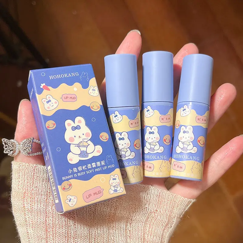 6 Color Rabbit Lip Mud Lipstick Liquid Lip Tint Long Lasting Cute