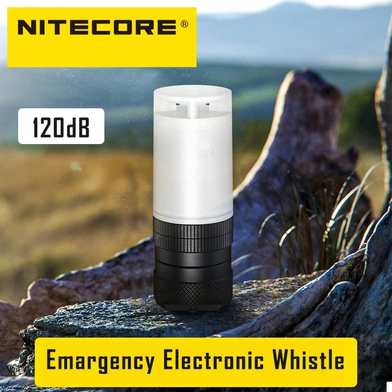 NITECORE 비상 전자 휘슬 스마트 센서 비콘 깜박이 360 ° 비콘 랜턴, 배터리 포함, 120dB 2000 루멘, NWE30