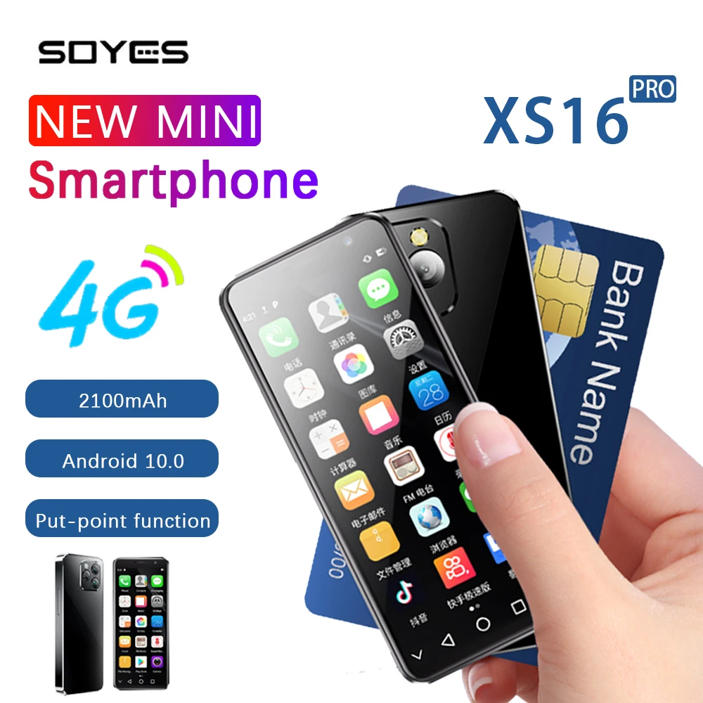 SOYES XS16 Pro Mini Smartphone 4Inch Octa-Core 4GB RAM+128GB ROM Mobile ...