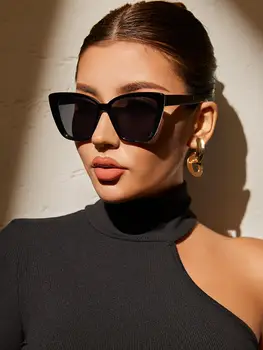 1/2PCS Fashion Y2K Cat Eye Plastic Frame Women Sunglasses For Men Daily Life Shades Eyewear Accessories. 1
