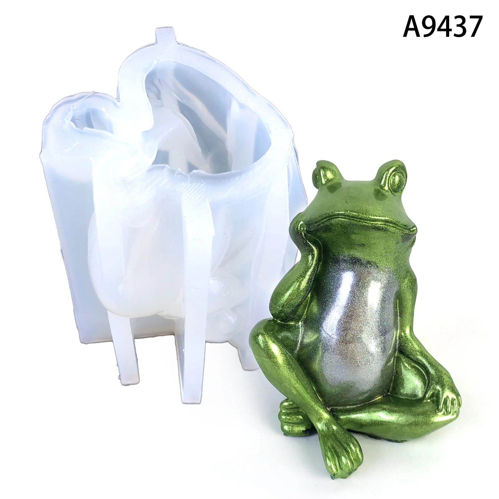 

Thinking Sad Frog Silicone Mold Gypsum form DIY Handmade Plaster Candle Ornaments Handicraft Mold Hand Gift Making Kitchen Tool