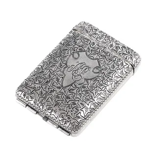 

1PCs. EDC Hand Carved Cigarette Case 3 Pieces of Antique Metal for 14 Cigarettes