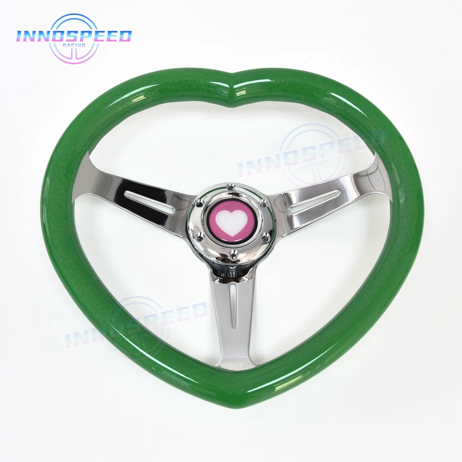 【中古】 痩心 JDM Heart Shape Purple Car Steering Wheel 14inch Deep Corn Racing