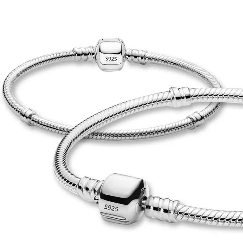 925 Sterling Silver Snake Chain DIY Charm Bracelet for Women Gift Jewelry with Bracelets for Women браслет серебряный