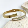 New diamond-enclosed open-end women's bracelet stainless steel 18K, light luxury high quality waterproof, gift for girls 4