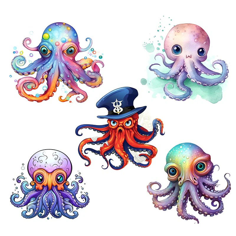 

M442 Cartoon Octopus Marine Life Wall Sticker Removable Home Decoration Decals for Bedroom Kitchen Living Room Walls Decor