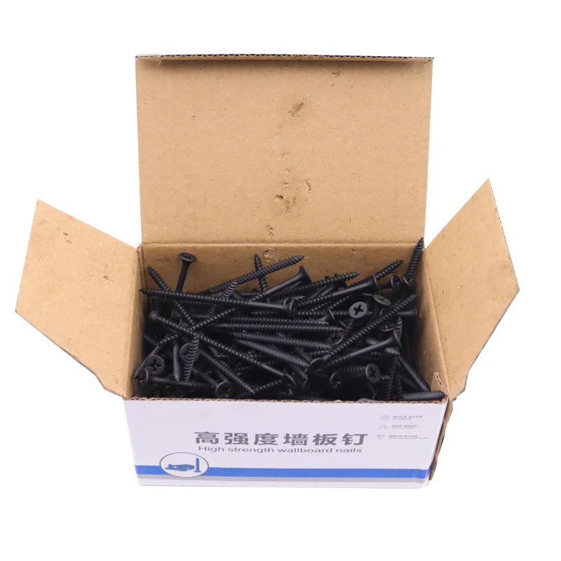 M3.5 블랙 카본 스틸 필립스 목공용 1박스/0.5kg 석고보드 나사 십자형 평머리 반나사 70mm